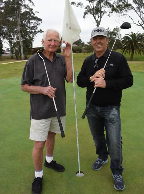 Rex and Ray show: Rex Shrubb scored his first hole in one, while Ray Knapp leads B grade in the men's golf club championships.