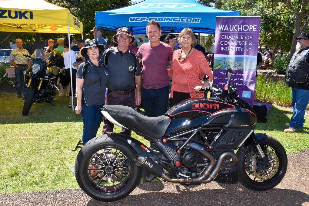 Bike friendly: Ulysses club's Lesley and  Robert Johns, Wauchope Chamber of Commerce and Industry's Gary Rainbow, councillor Lisa Intemann.