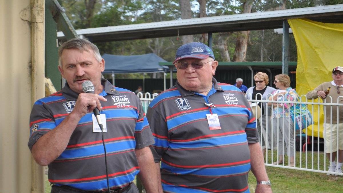 Blues legends: Rocky Laurie and Andy Neal at a previous Old Boys race day.