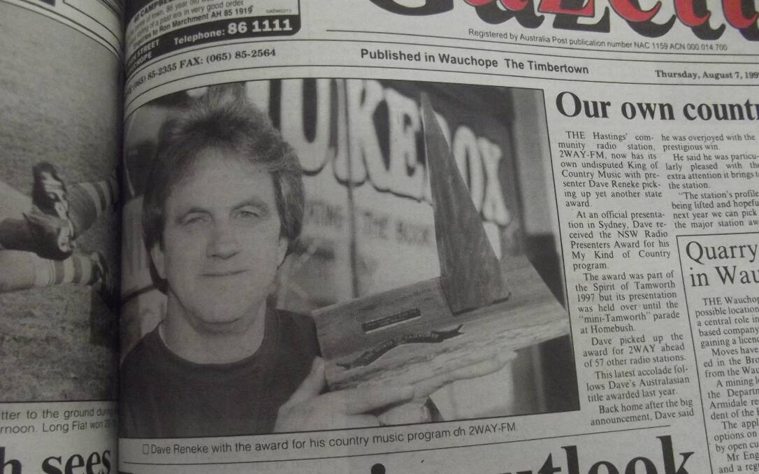Twenty years ago: David Reneke wins an award for his 2WAYFM radio show.
