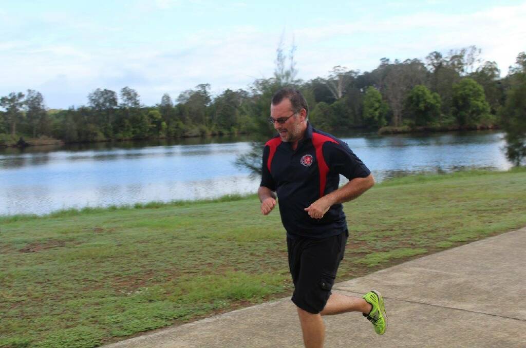Getting fit: Steve Searson does the Wauchope parkrun as part of his fitness regime for swimming in the World Transplant Games.