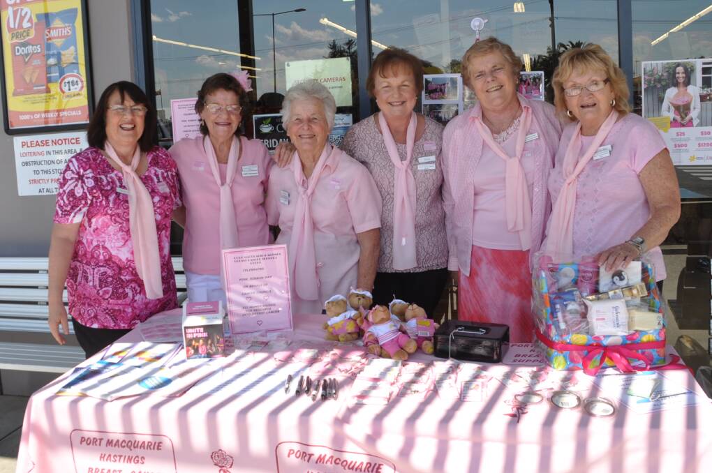 Port Macquarie-Hastings Breast Cancer Support Group members Tracey Peisley, Judith Hutchesson, Monica Doyle, Evol Sharp, Ann Neilson, Gloria Caswell at the Wauchope IGA.