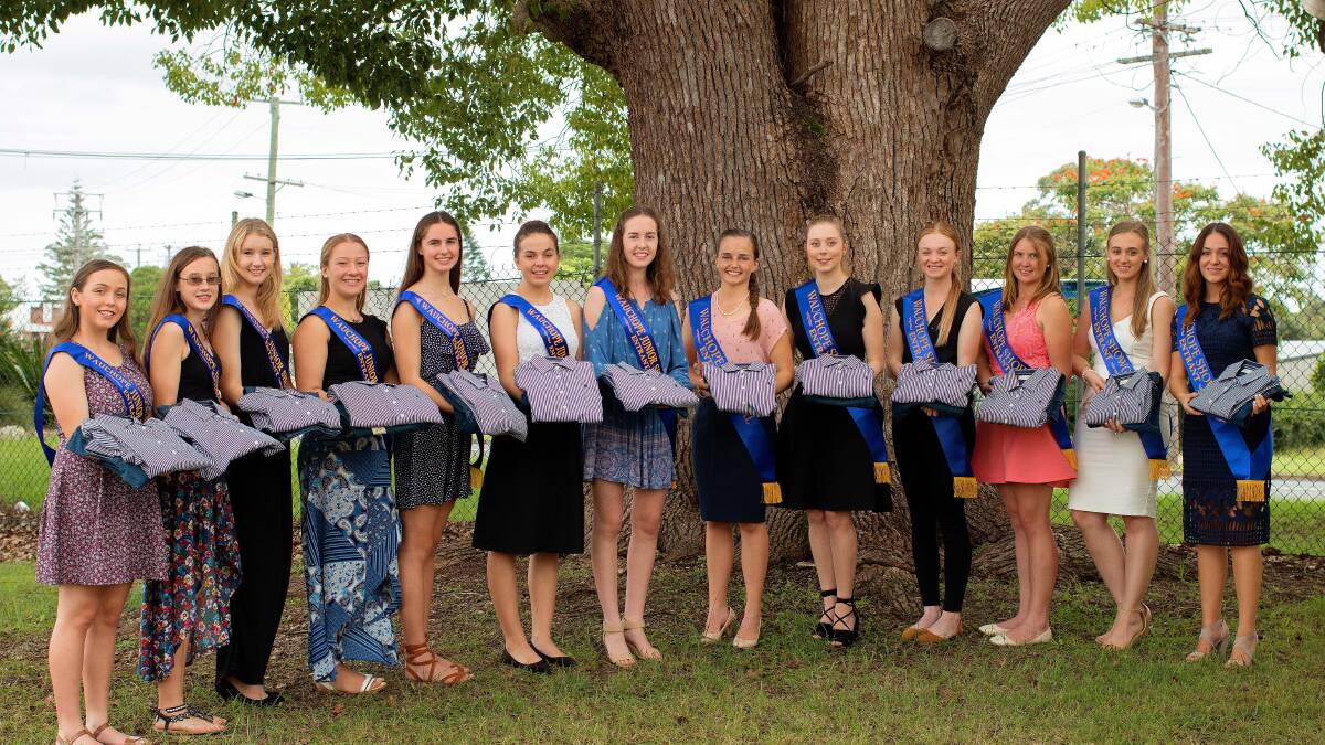 SPECIAL SASHES: Wauchope Showgirl entrants are presented with their sashes and sponsored clothing. The Show is on April 21 and 22.
