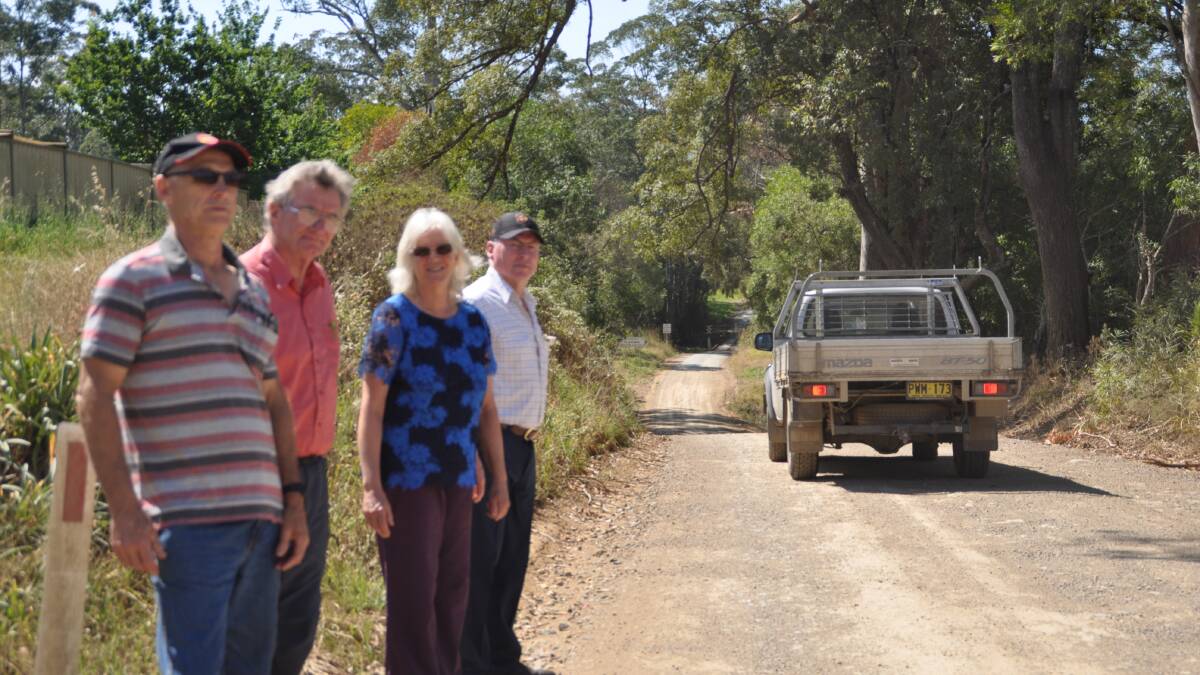 Overhanging trees are just some of the problems Rollands Plains Community group members, Ray Griffith, Neil and Janette Jones and Phil Morton want sorted.