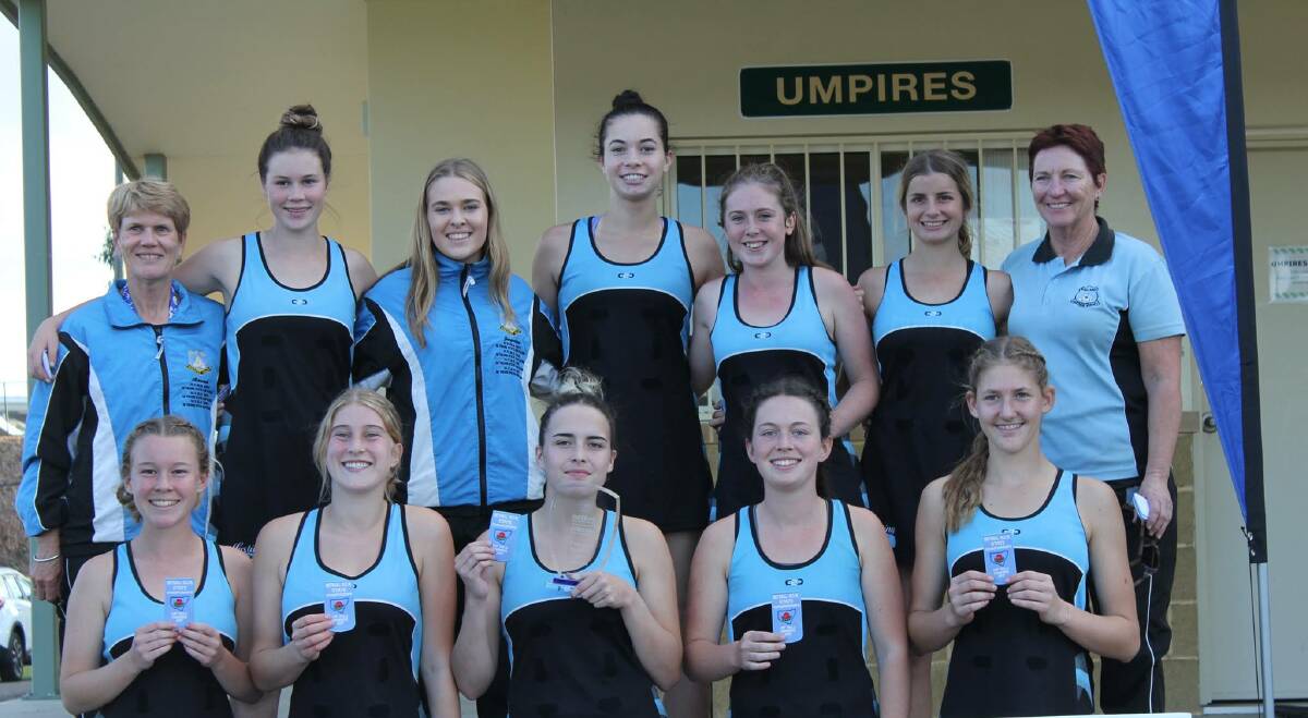 State champions: The victorious Hastings Valley Netball Association under-17 NSW division two winners.