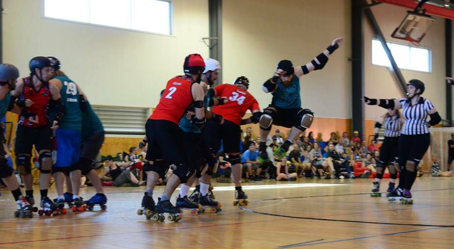 Roller derby action in full swing. Photo: Supplied