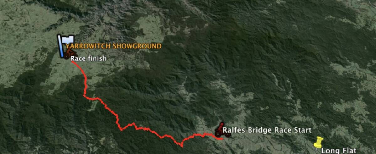 The proposed Wild Rivers International Moto Sprint route