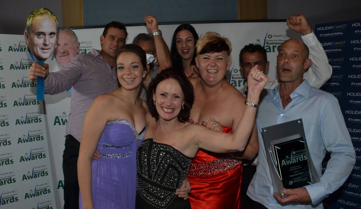 WINNERS ARE GRINNERS: The Bennetts Steel team at last year's awards.