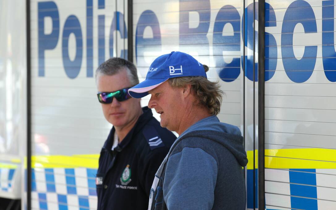 HOPEFUL: Peter Cheers, the husband of missing horse trainer Bindi Cheers, has travelled to the search site at Beresfield each day. He remains positive that the 44-year-old will return home. Picture: Max Mason-Hubers. 