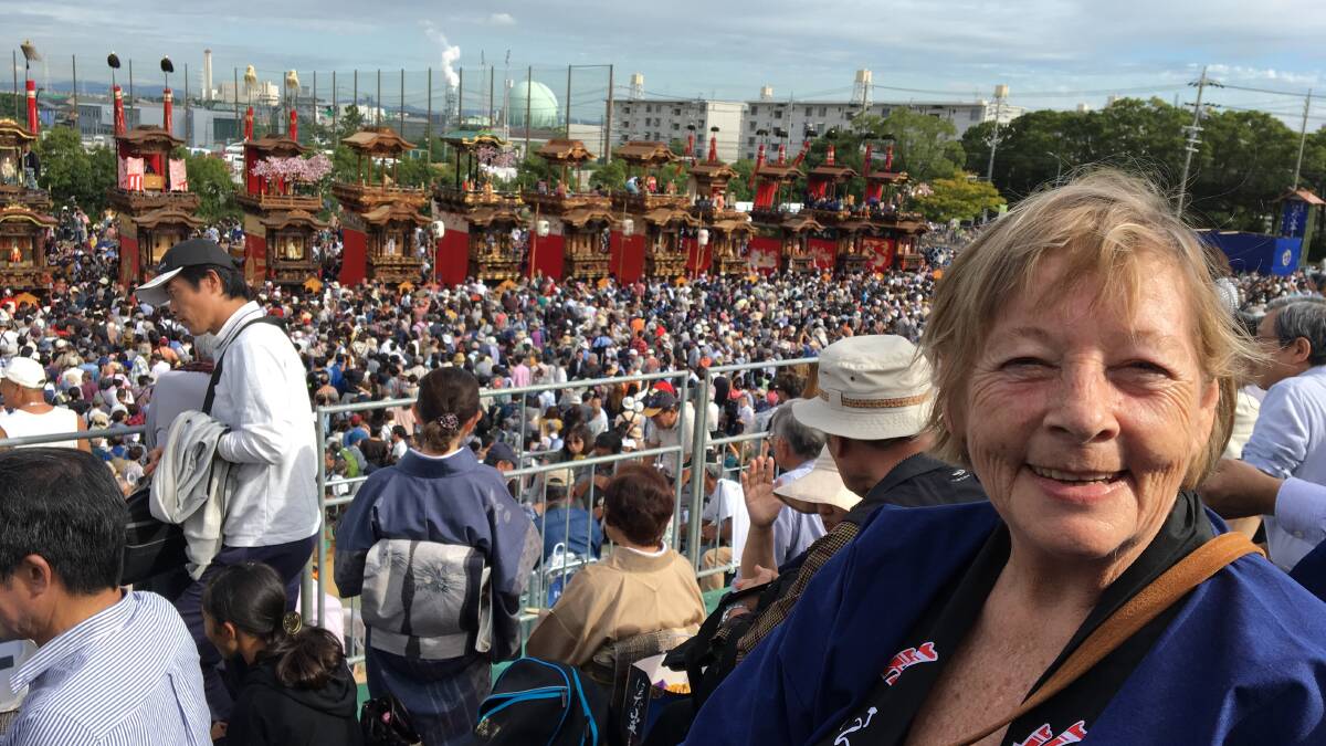 Japan trip: Cr Lisa Intemann at Handa Dashi Festival in Japan last week. The two day event attracted an estimated 600,000 visitors to Handa.