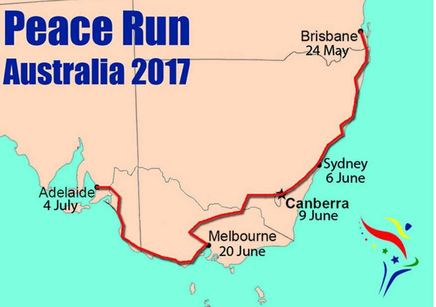 The 2017 Peace Run route
