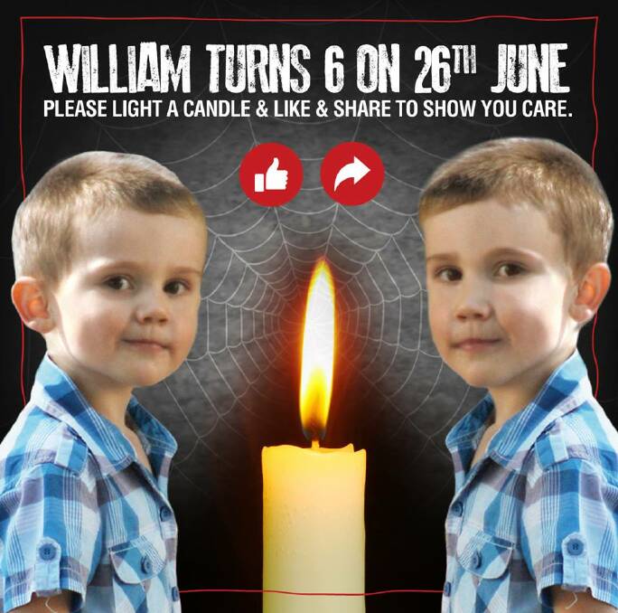 Bring him home: William Tyrrell went missing from his grandmother's Kendall home in 2014 when he was just three years old. He has not been seen since. The photo depicts an impression of what William might look like today.