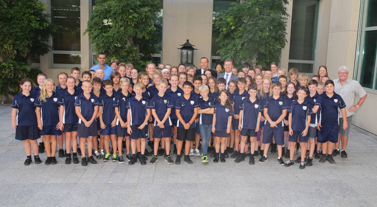 Thrilling visit: The students from Waucope Public School met with the Prime Minister during their visit to Parliament House last week.
