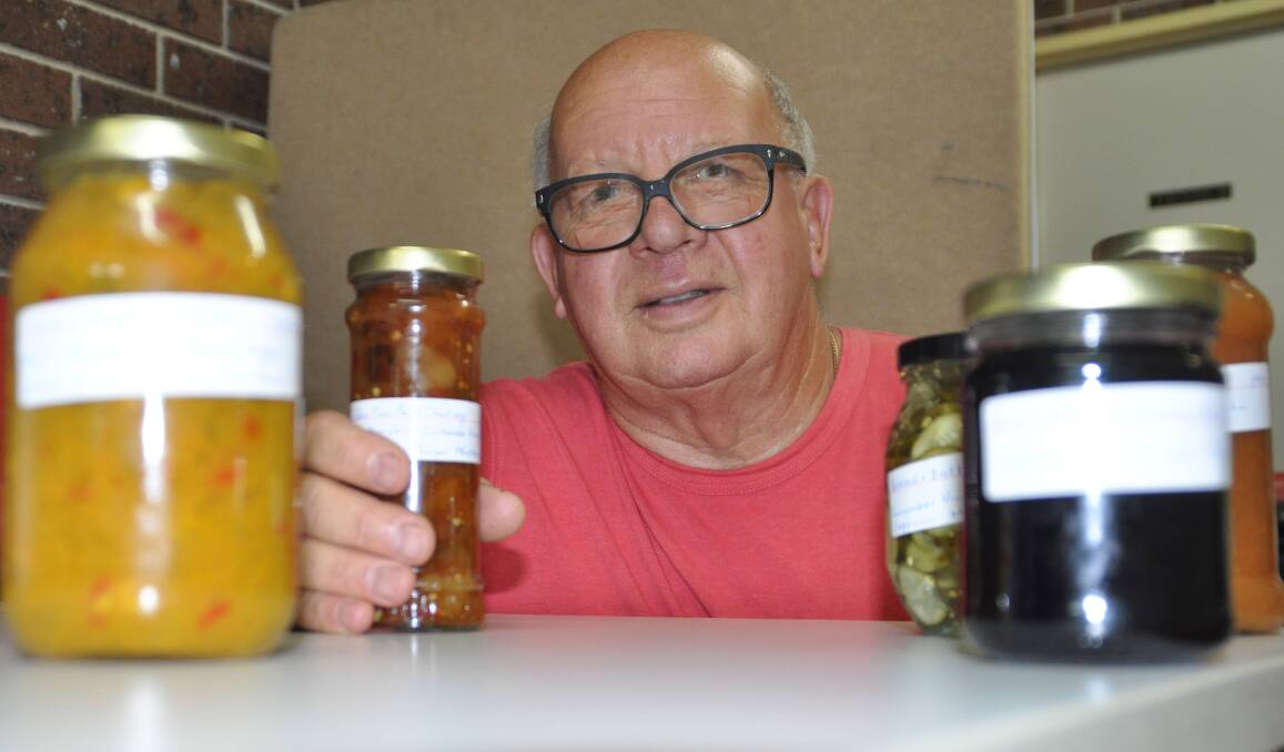 The Jam Man: Roger Adams with some of the jams and chutneys he makes on a near daily basis to raise money for Wauchope Hospital.