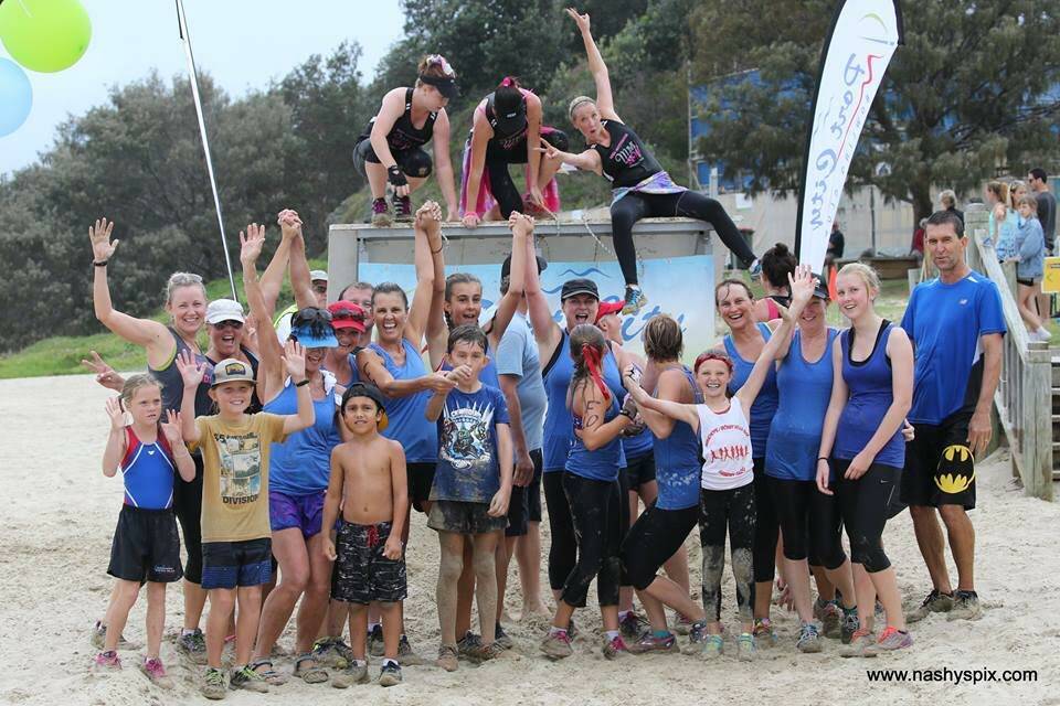 They made it!: Team Bonny Hills had a ball competing in the 'Sand Mudder' event at Port Macquarie last Sunday.