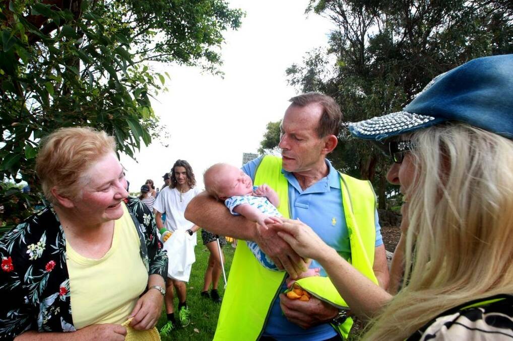 Tony Abbott visits Killalea State Park, known as The Farm, for Clean Up Australia Day. Photo: Sylvia Liber 