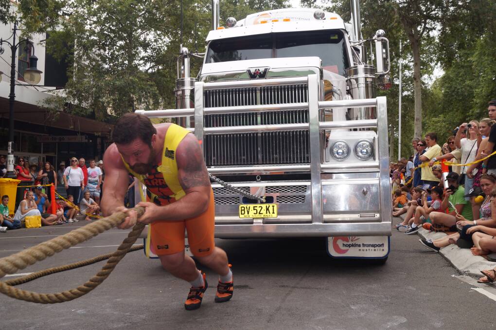 Strength: Ben Simpson, Australia's strongest man, in form during the Strong Man series.