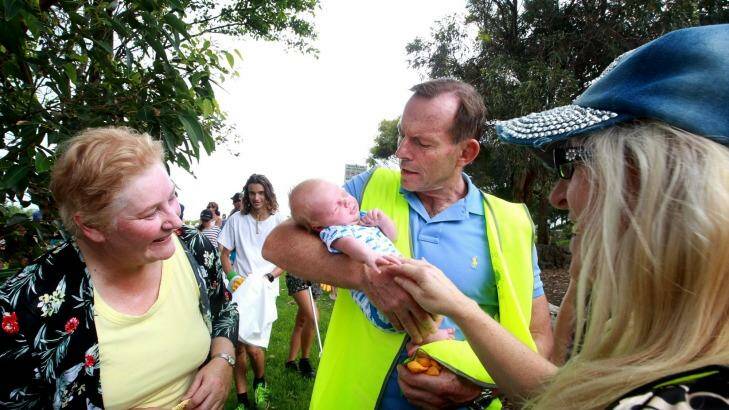 Tony Abbott visits Killalea State Park, known as The Farm, for Clean Up Australia Day. Photo: Sylvia Liber 