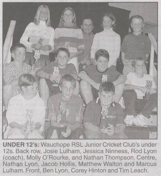 Junior player: An old Gazette picture of the Wauchope under 12 side which includes Nathan Lyon.