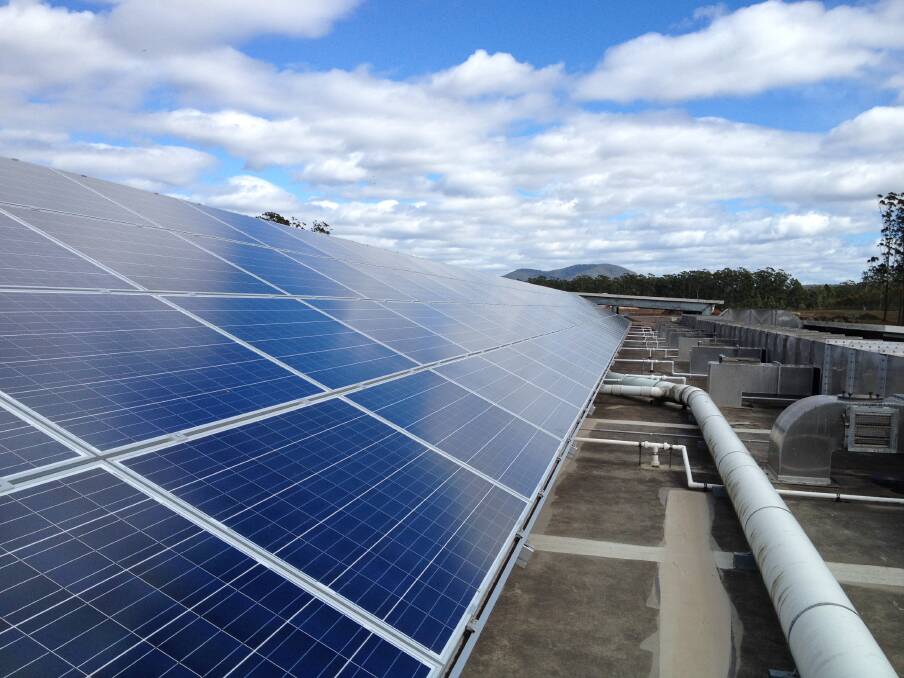 Solar power: The 80 metre stretch of three-high solar panels at Remondis Organic Resource Recovery Facility