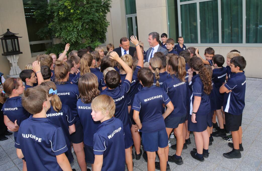 Thrilling visit: The students from Waucope Public School met with the Prime Minister during their visit to Parliament House last week