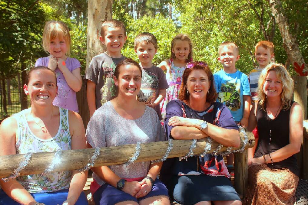 Wonderful gift: Member for Oxley Melinda Pavey received a warm reception when she visited Wauchope Preschool Kindergarten. She is pictured here with (back l-r) Laura Balderstone, Tane Luxon, Benjamin Bell, Holly Ferguson, Thomas Raymond and Max Hill with (front l-r) Deb Hill, Lee Scarlett and director Sonia Muras.