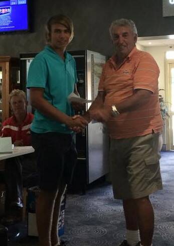 Single Stableford fourth place and gross winner Tom Biron and Dennis Hughes on January 24.