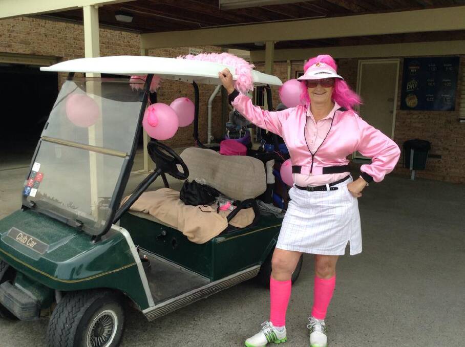 Ready to roll: Linda Ison at the Tee off for Breast Cancer pink day