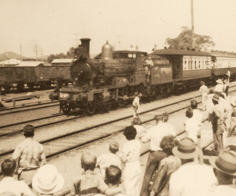 Back in the day: Wauchope Railway Station - 17 class engine circa 1950 (pic courtesy of Wauchope Historical Society).
