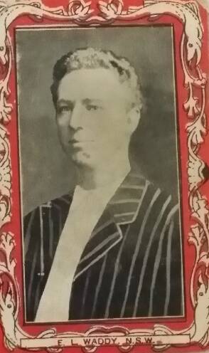 A cigarette card of Waddy.