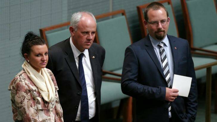 Crossbench senators Jacqui Lambie, John Madigan and Ricky Muir appear opposed to the shipping industry changes. Photo: Alex Ellinghausen