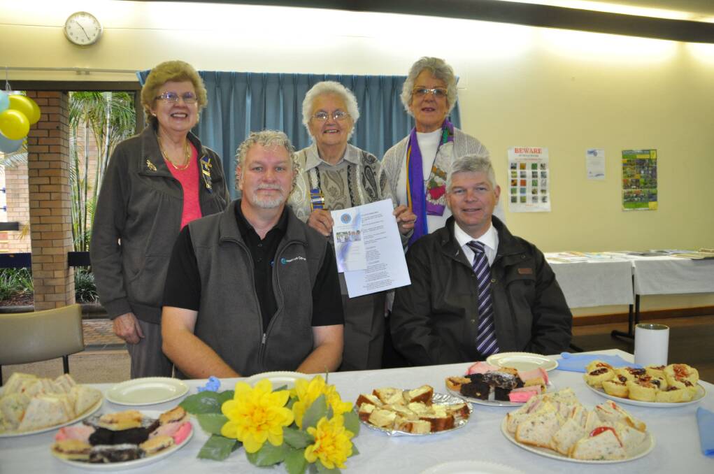 Home-made: Hasting Co-op's marketing and communications manager Tim Walker and CEO Allan Gordon, with Wauchope branch secretary Pam Dein, president Barbara Murphy, and treasurer Janet Kesby