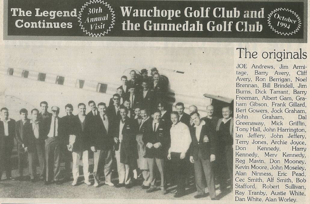 Historic event: A picture of the original players that appeared in the Wauchope Gazette for the 30th Annual Visit in October 1994.