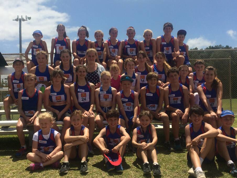 Keen competitors: The Wauchope Little Athletics team at the Old Bar Zone Carnival.