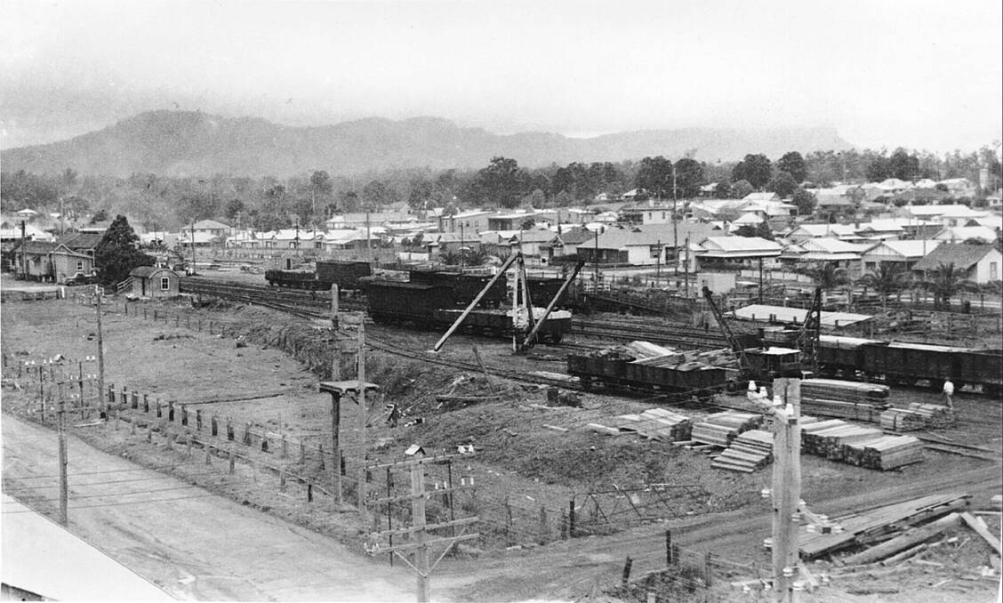 The way we were: The railway looking southwest from Co-op (pic courtesy of Wauchope Historical Society)
