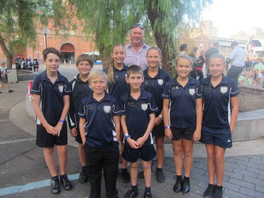 Leaders of tomorrow: Wauchope Public School Captains Abbie Trotter and Chad McGovern with Vice Captains Emily Wright and Jack Potter and Prefects Ivy Moore, Georgie Jackson, Nathan Garrett and Riley Mullot with Principal Mr Cameron Osborne.