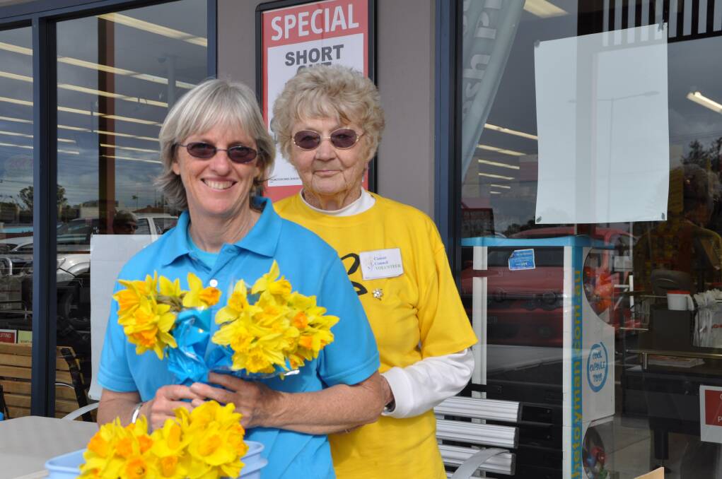 Volunteers: Cheryl Payne and Una Blair generously volunteered their time to help support Daffodil Day