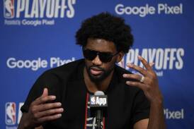 Philadelphia 76ers' Joel Embiid has revaled he's suffering from the facial ailment Bell's palsy. (AP PHOTO)