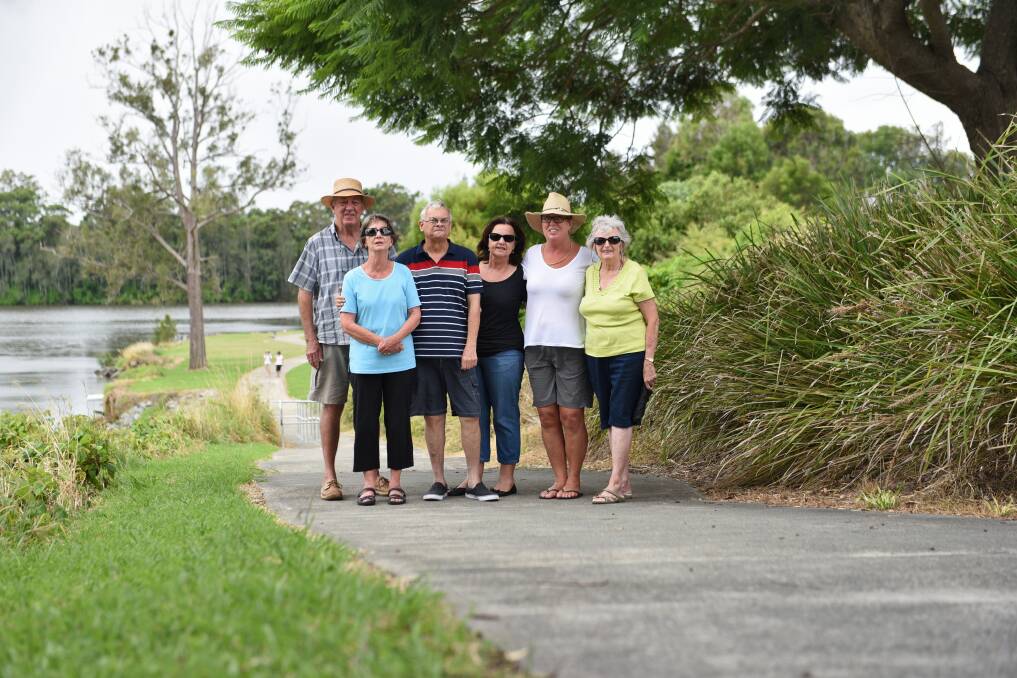 Fix up our reserve: Rocks Ferry Road residents Robert and Robyn Toms, Greg Elliott, Diane Connolly, Greta Lang and Marie Trotter want council to fix up the Rocks Ferry Reserve.