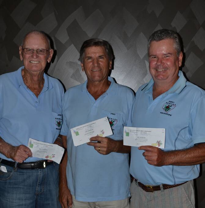 Successful: Some of the medal stroke event winners, from left, John Willis, Fred Ertl and Kerry Galloway.