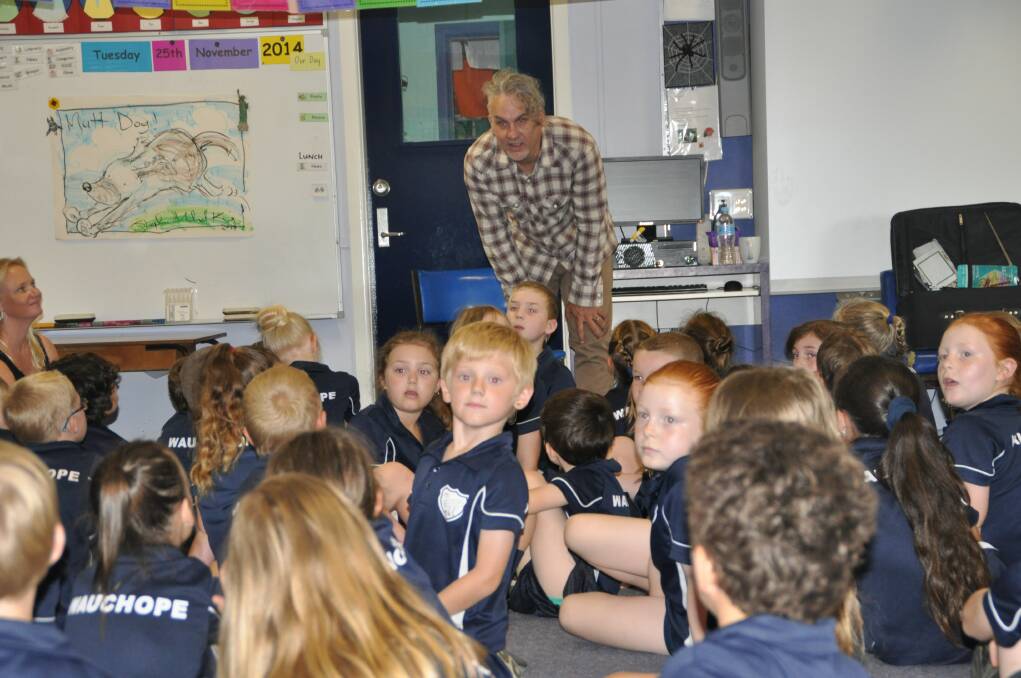 Probing questions: Author Stephen Michael King answers a query from a Year 1 student.