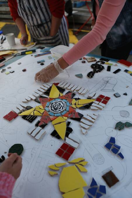 Mosaics: There was even time to make some mosaics for the arts hall renovations.