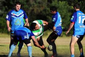 Offload: Buddy King in action for the Lake Cathie Raiders last season.