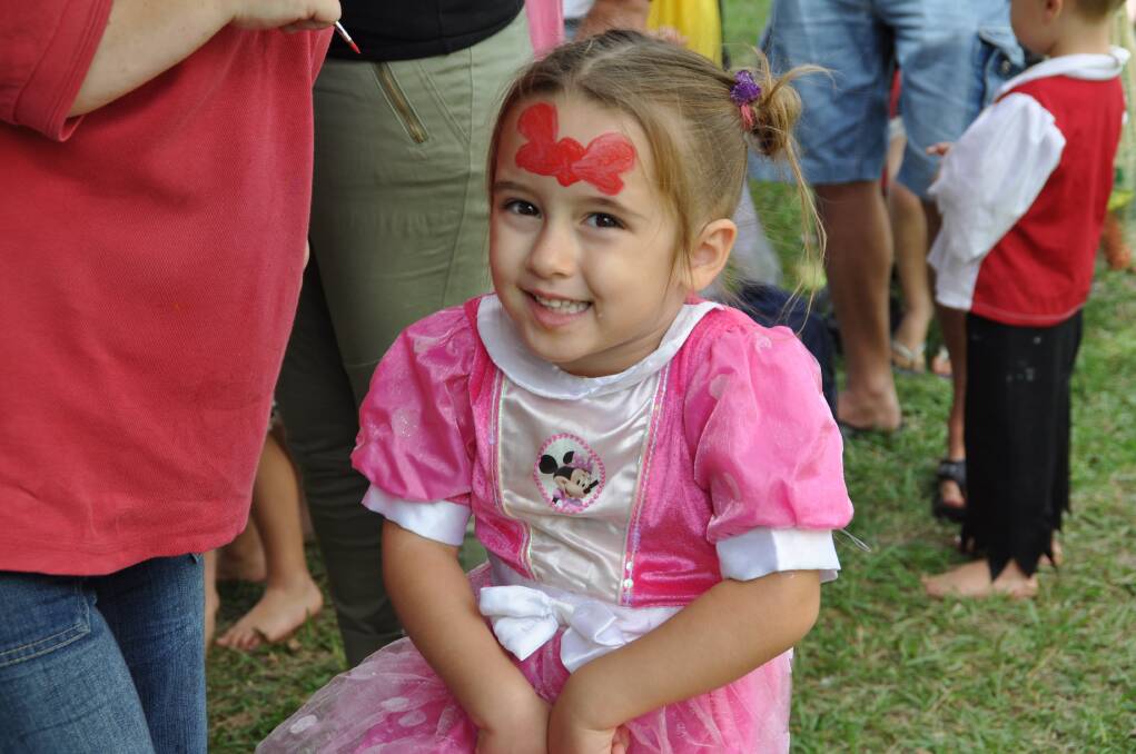 Picture perfect: Laylah McKinnon was excited to get her face painted at the Wauchope Neighbourhood Centre's Family Fun Day in Bain Park on Wednesday.
