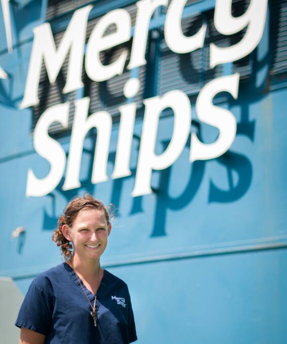 Rewarding: Wauchope's Becky-Lee Young, a ward nurse volunteer on the hospital ship Africa Mercy. Photo: Ruben Plomp.