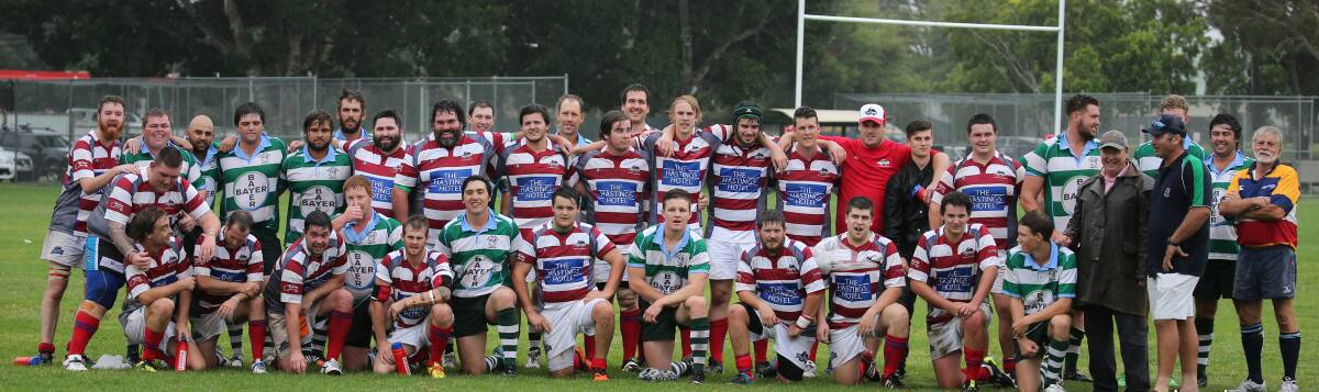 Good mates: The Wauchope Thunder Rugby Club played host to Barraba at Andrews Park last weekend. (PIC: Nashy's Pix)