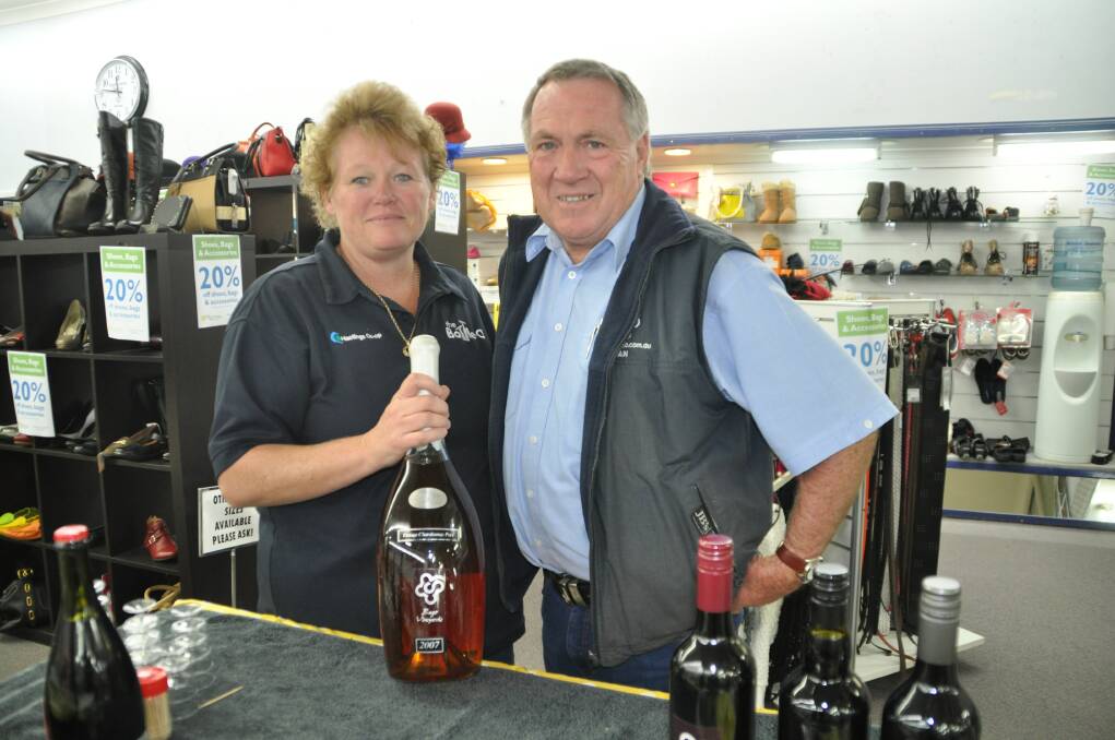 It's 5 o'clock somewhere: Hastings Co-op's Lisa Atkins and Bago Vineyard representative Ian Adams poured the wine at The Department Store on Friday.