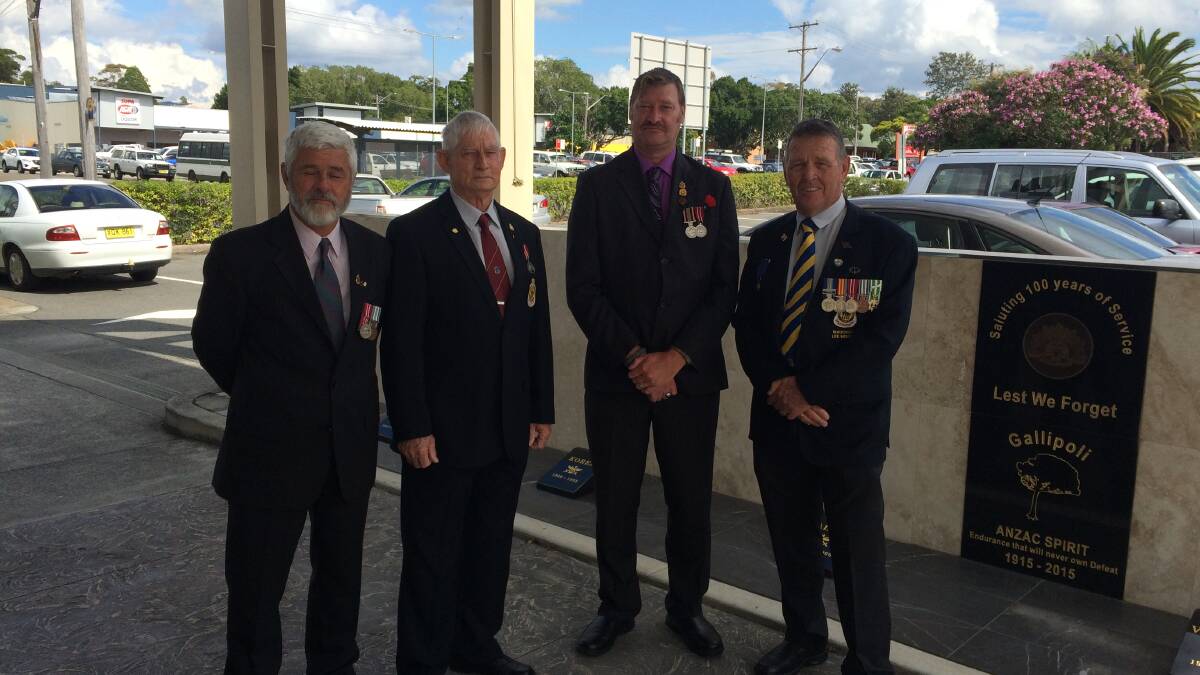 Lest We Forget: Ex-servicemen Greg Cavanagh, Des Hancock, Bruce Gilfillan and Ray Knapp at the RSL in Wauchope in preparation for ANZAC Day services across the region.