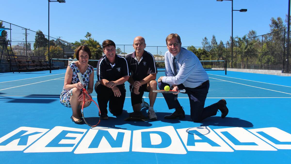 GREAT WORK: Member for Port Macquarie Leslie Williams, Kendall Tennis Club president Wendy Hudson, vice president Phil Robinson and deputy premier Troy Grant enjoyed a hit at Kendall Tennis Club.
