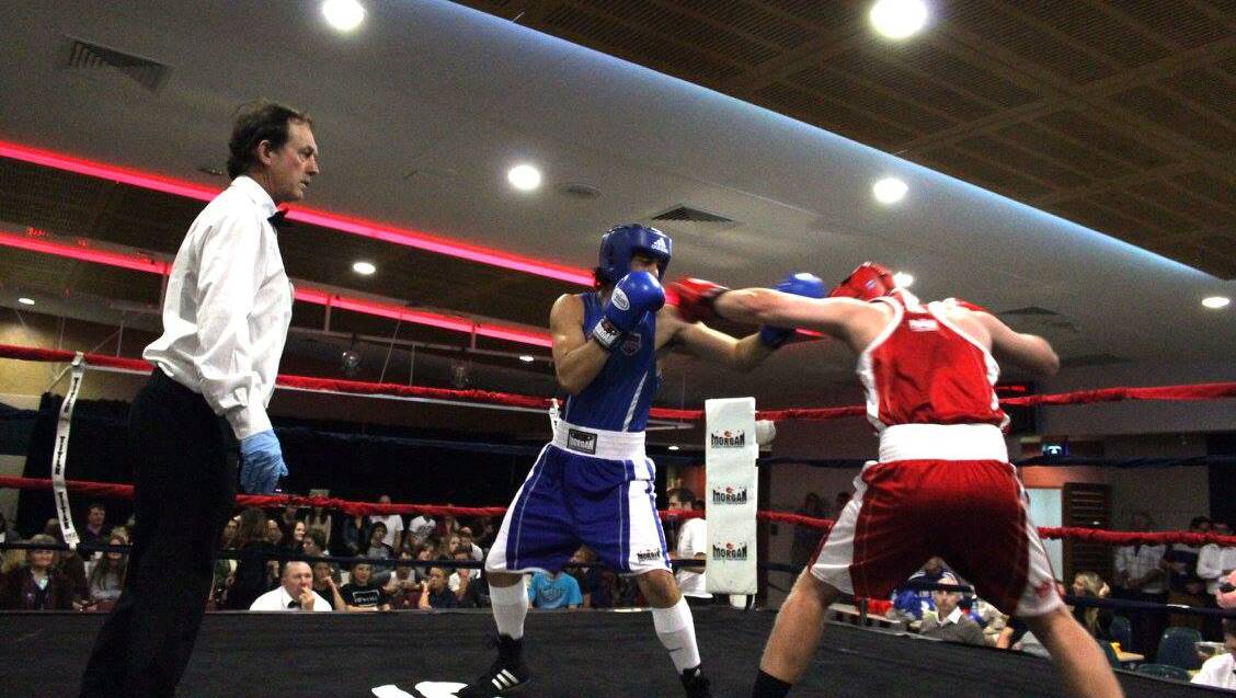 ACTION: Boxers during the last Central Titles held in Laurieton in 2015.